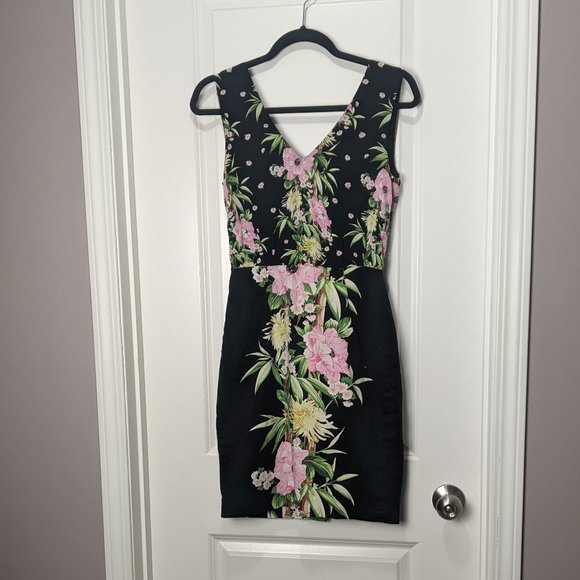 Black French Connection Dress with Floral Pattern - Picture 1 of 5